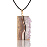 Amethyst Geode Healing Crystal Pendant