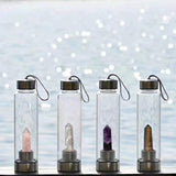 Glass Water Bottle w/ Changeable Crystal Center