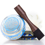 Tibetan Singing Bowl Set for Meditation | Blue