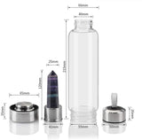 Glass Water Bottle w/ Changeable Crystal Center