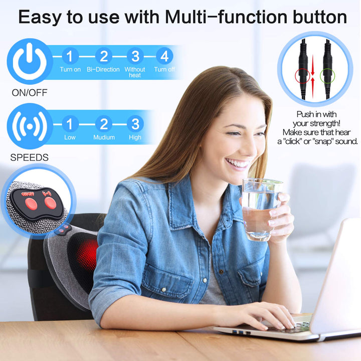 Back Massager with Heat | Office Gray