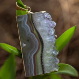 Amethyst Geode Healing Crystal Pendant