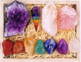 Healing Crystals Kit in Wooden Box