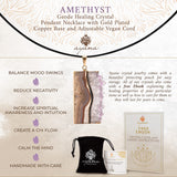 Amethyst Geode Healing Crystal Pendant