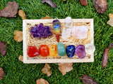 Healing Crystals Kit in Wooden Box